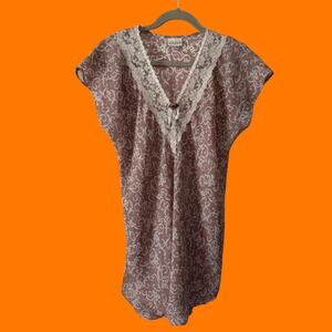 90's vintage victorian floral lace rosette whimsigoth mini slip dress SMALL